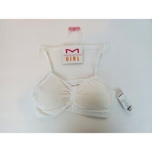 Maidenform Girl White Basic Adjustable Straps Training Bra Size Large